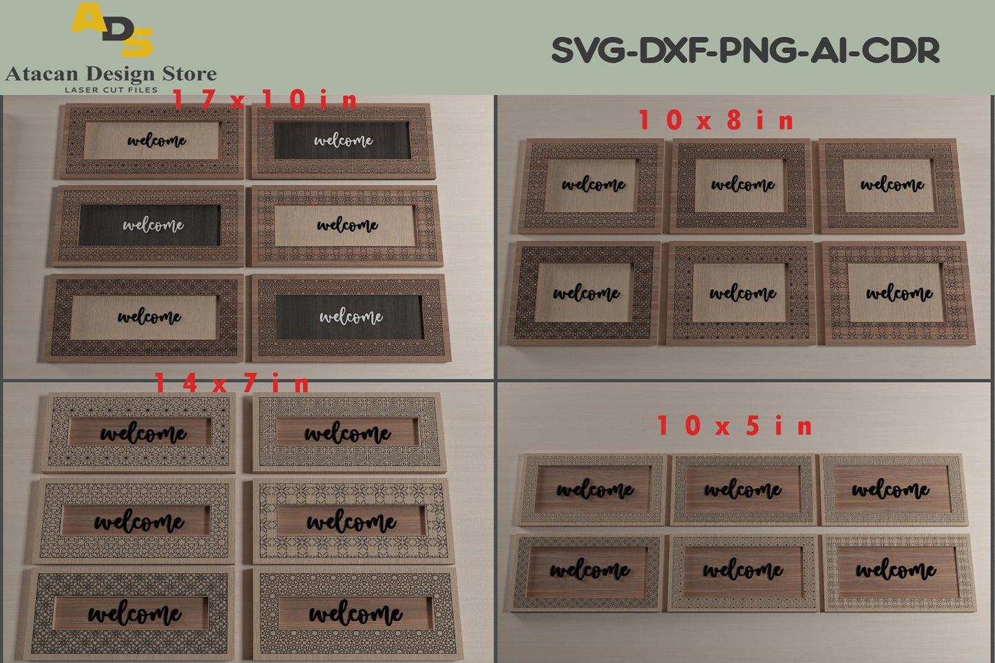 Decorative Pattern Photo Frames / Laser Cut Frame Files / SVG DXF CDR Ai 296
