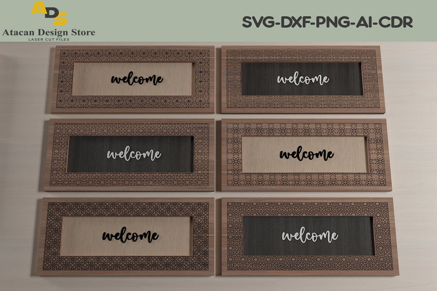 Decorative Pattern Photo Frames / Laser Cut Frame Files / SVG DXF CDR Ai 296