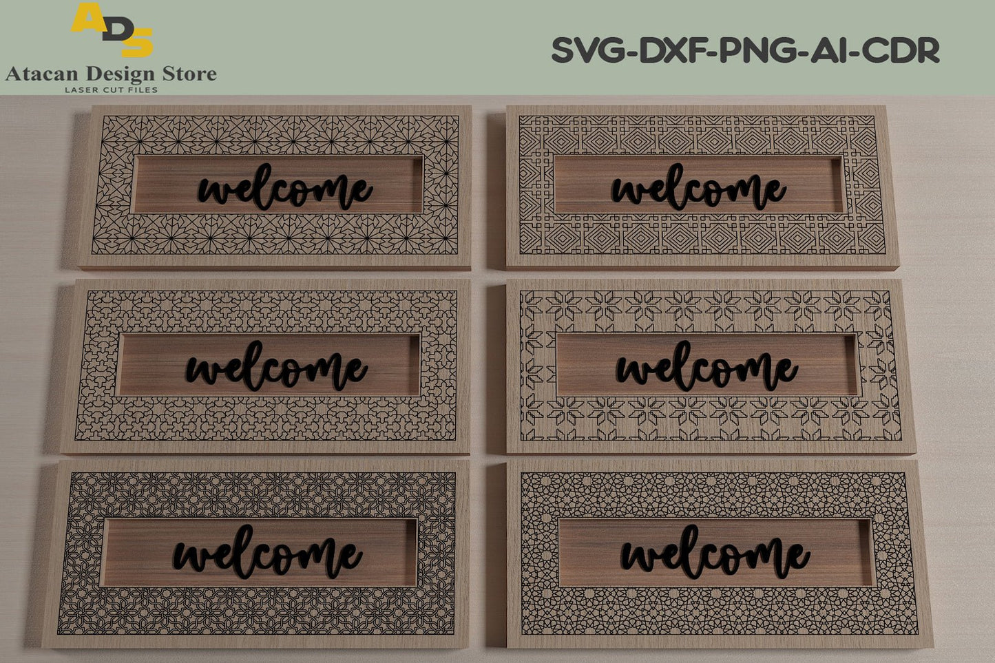 Decorative Pattern Photo Frames / Laser Cut Frame Files / SVG DXF CDR Ai 296