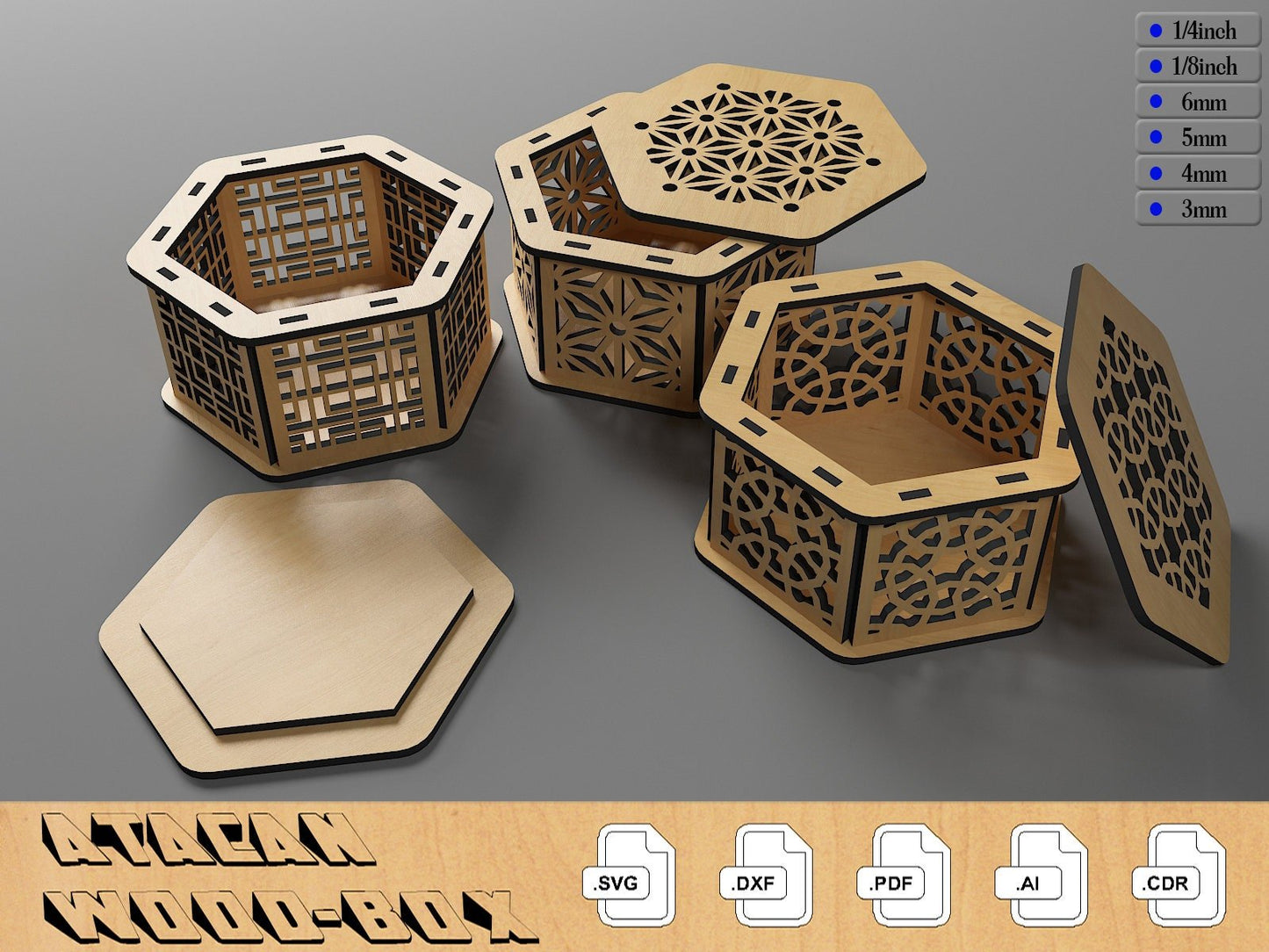 Decorative Wooden Gift box / Laser cut Jewelery Case / Vector Model Lightburn, Glowforge cut files 297