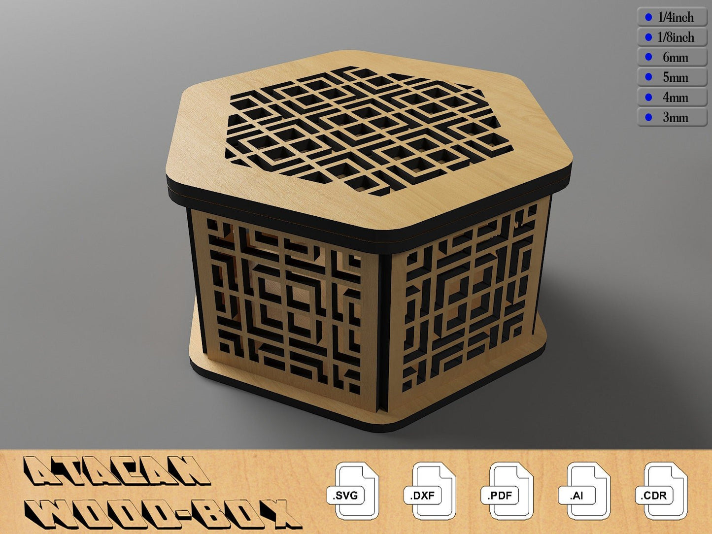 Decorative Wooden Gift box / Laser cut Jewelery Case / Vector Model Lightburn, Glowforge cut files 297