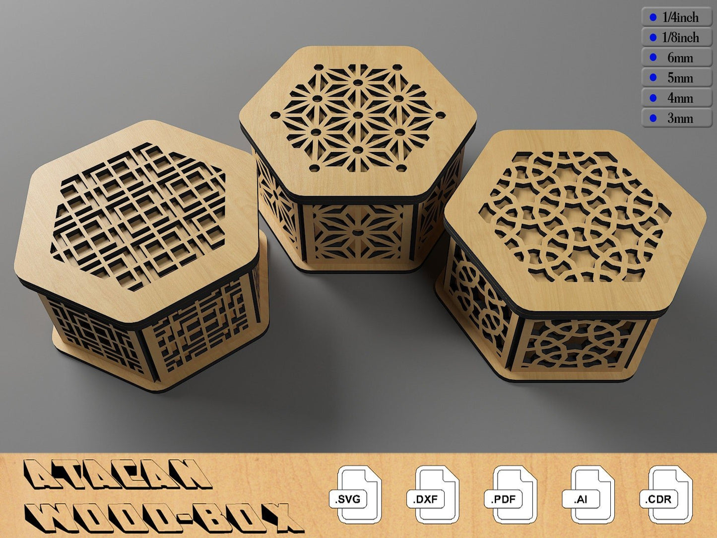 Decorative Wooden Gift box / Laser cut Jewelery Case / Vector Model Lightburn, Glowforge cut files 297