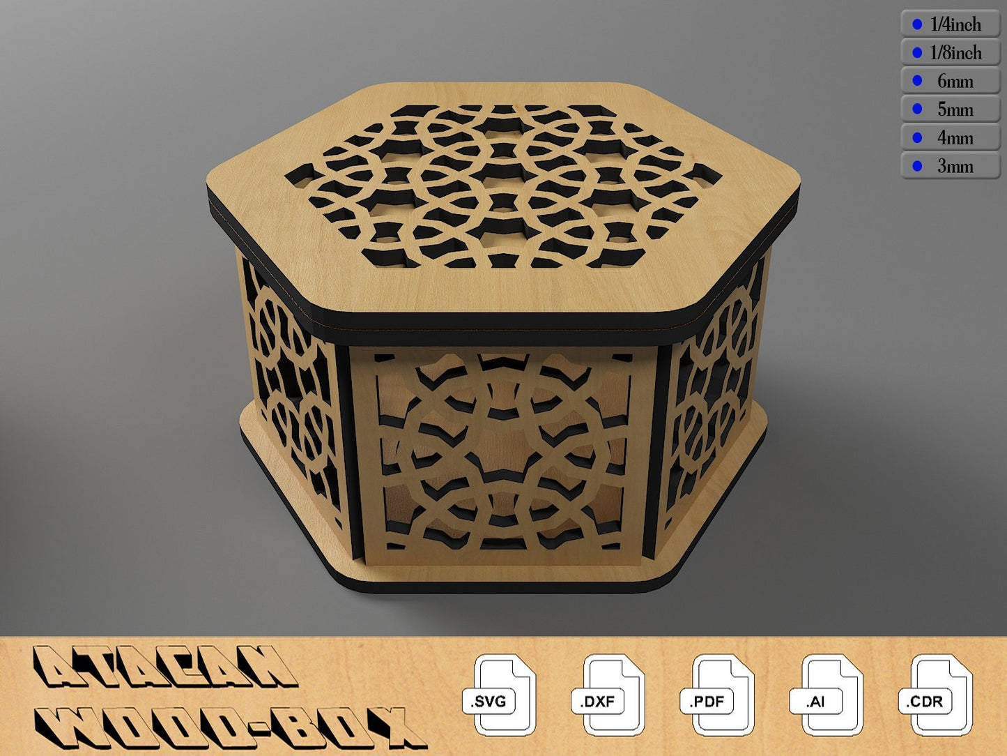 Decorative Wooden Gift box / Laser cut Jewelery Case / Vector Model Lightburn, Glowforge cut files 297
