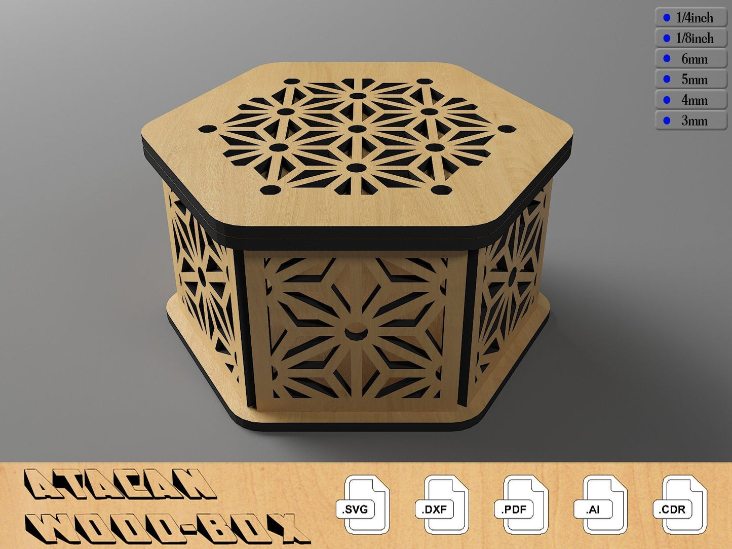 Decorative Wooden Gift box / Laser cut Jewelery Case / Vector Model Lightburn, Glowforge cut files 297