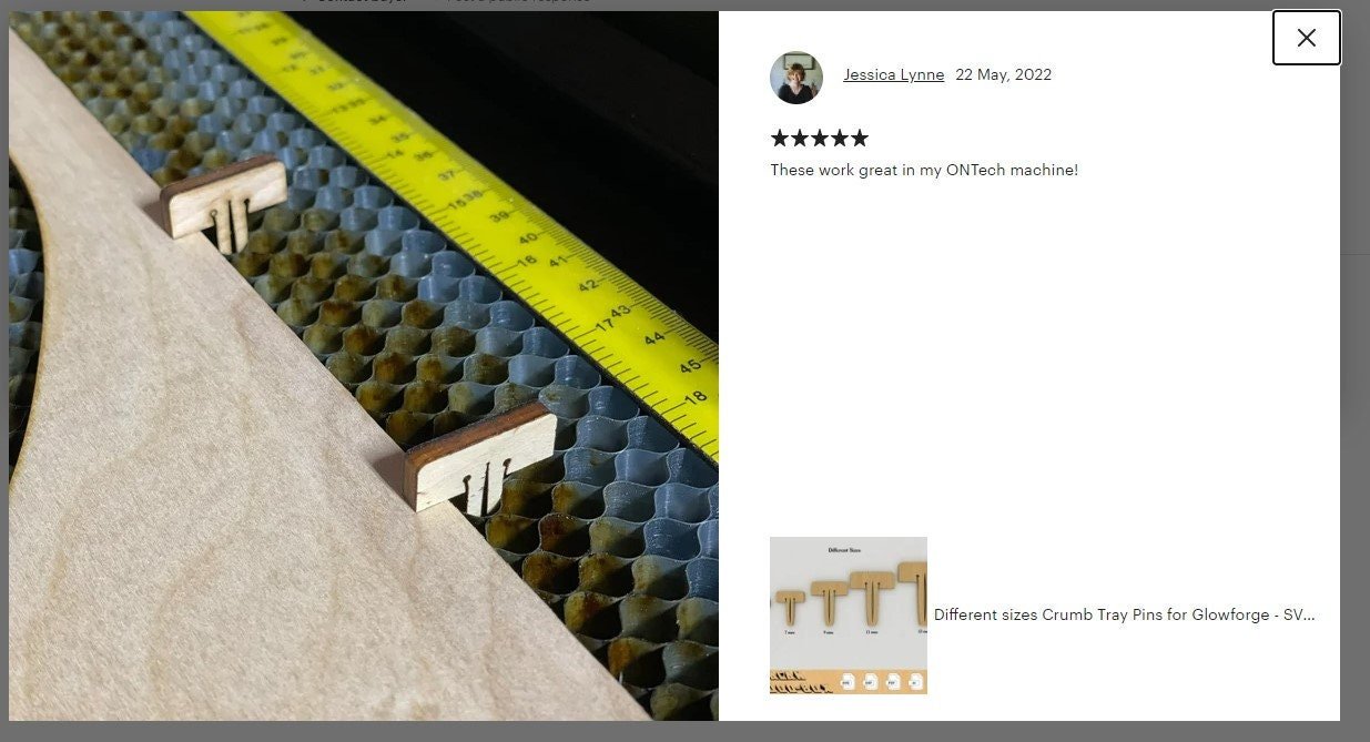 Different sizes Crumb Tray Pins for Glowforge - SVG Digital Download – Honeycomb Tray Pins File 061