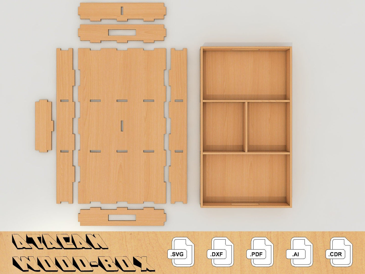 Different Thickness Tray laser cut SVG files, laser cut pattern, Instant download 080