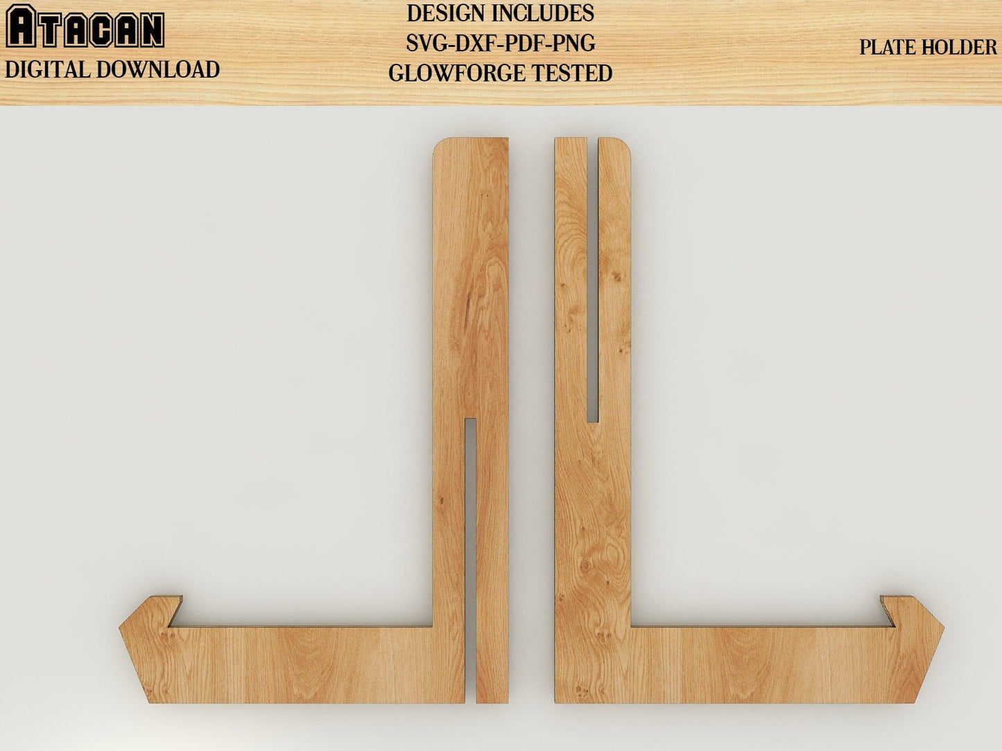Dish Frame Plate Holder SVG file / Plate display stand / Book photo stand laser cut cnc file 198