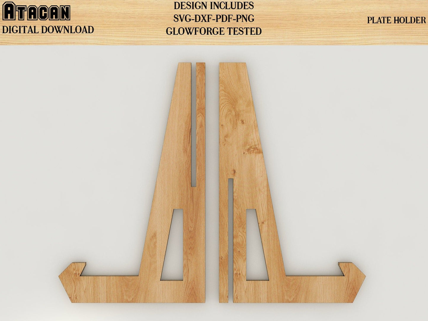 Dish Frame Plate Holder SVG file / Plate display stand / Book photo stand laser cut cnc file 200