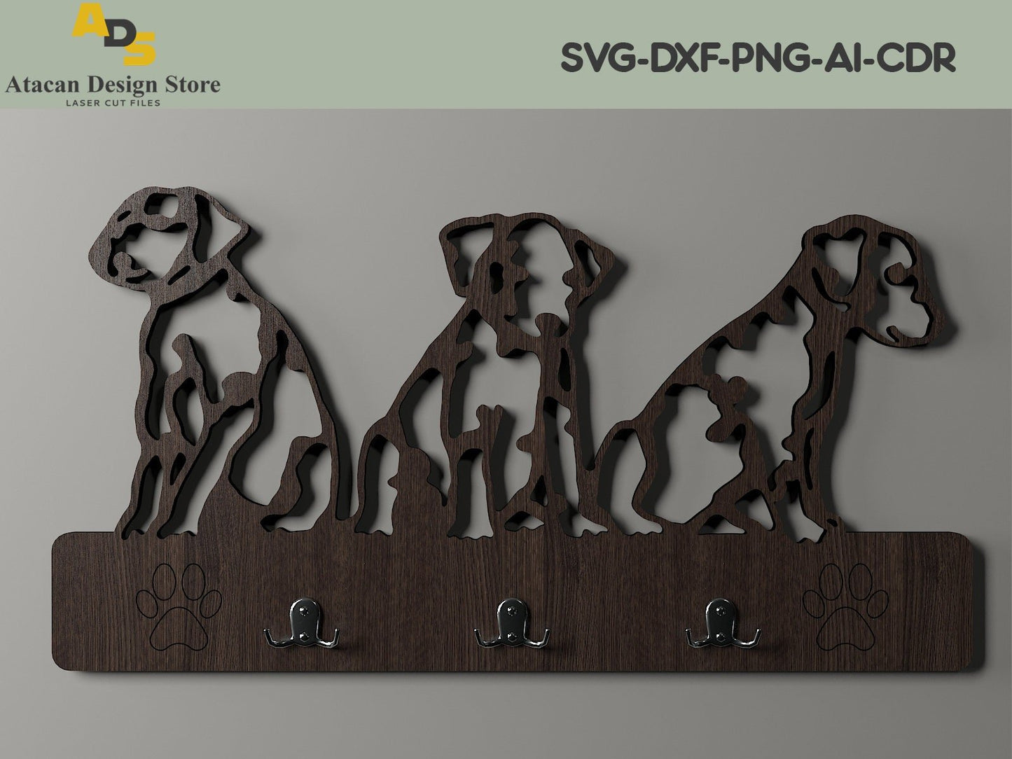 Dog Signs Wall Art / Dogs Key Hanger Wall Decor Design / SVG DXF CDR Ai 243