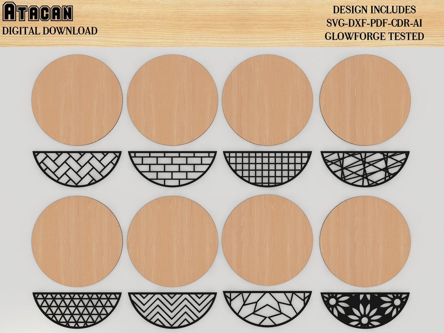 Door Hanger Bundle Svg, Patterned Door Hanger Svg, SVG Template Bundle, Welcome Sign, Vector File, Wood Cutting 385