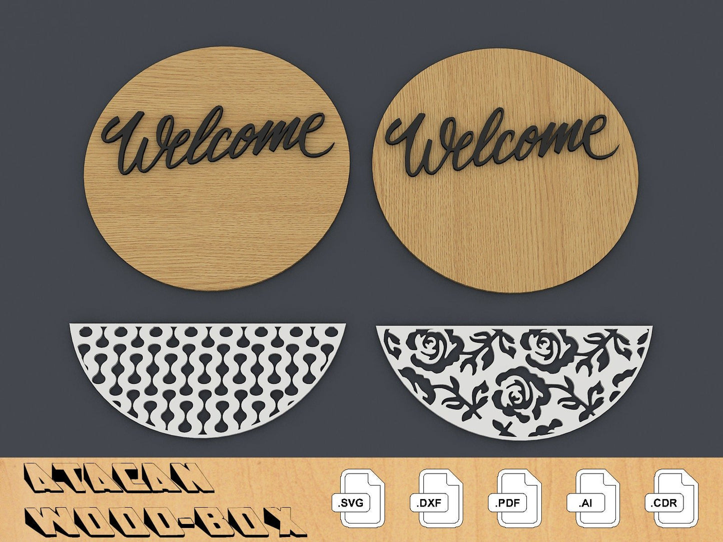 Door sign Laser Svg files / DoorPatterned Vector File / Glowforge cutting files / digital download 264