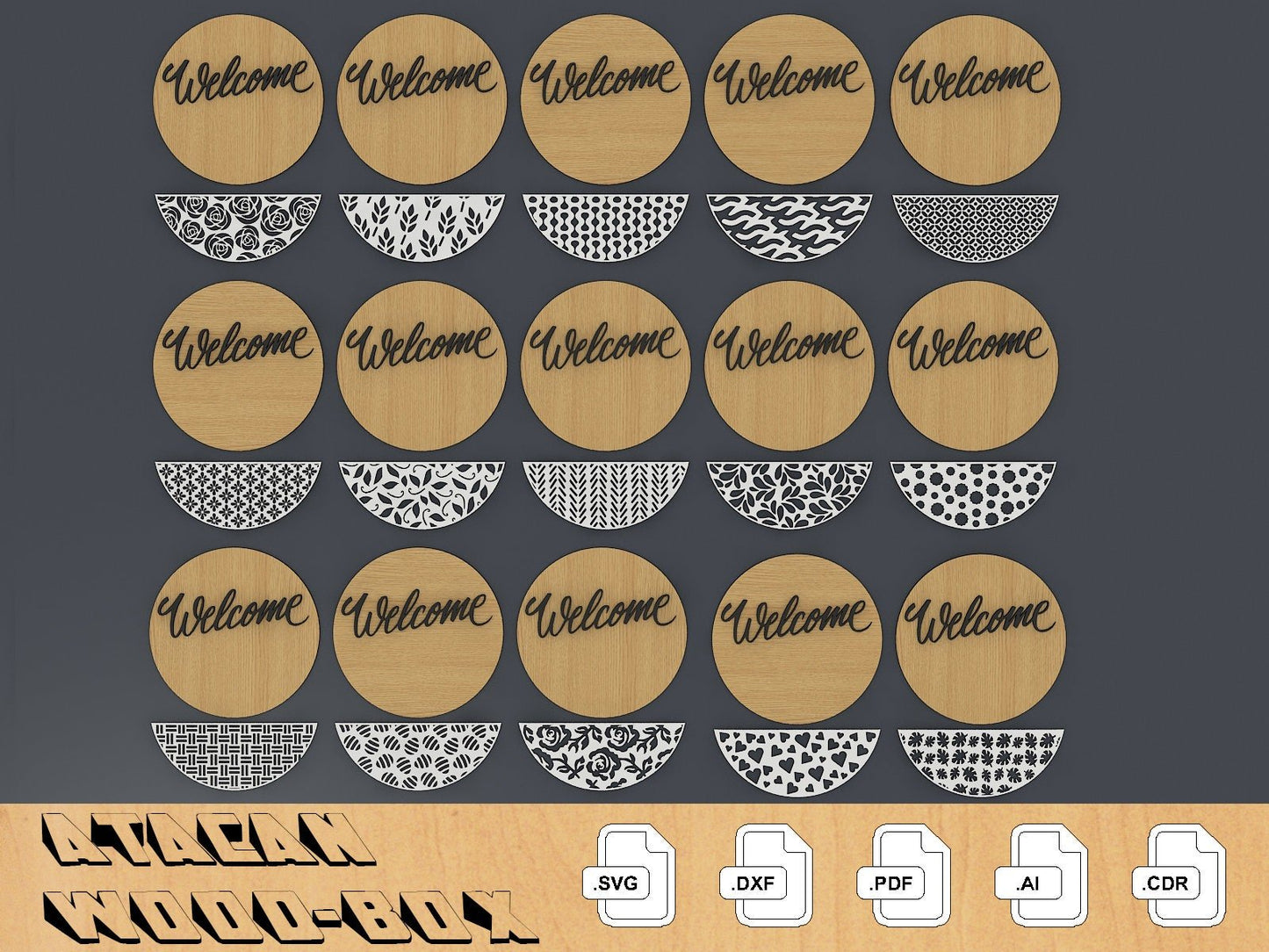 Door sign Laser Svg files / DoorPatterned Vector File / Glowforge cutting files / digital download 264