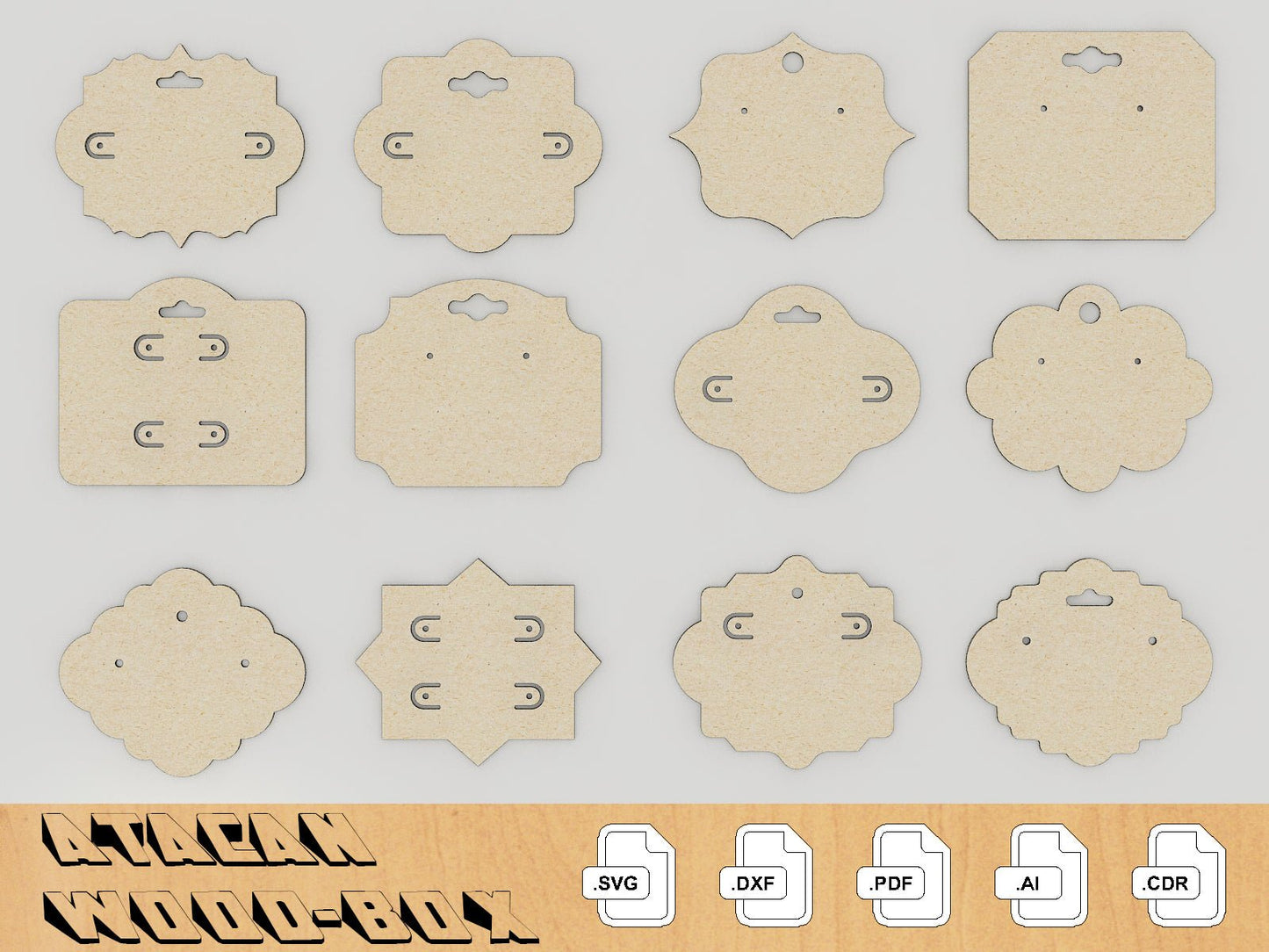 Earring Cards Bundles, Jewelry Display SVG files, Glowforge Laser Cut Files 217