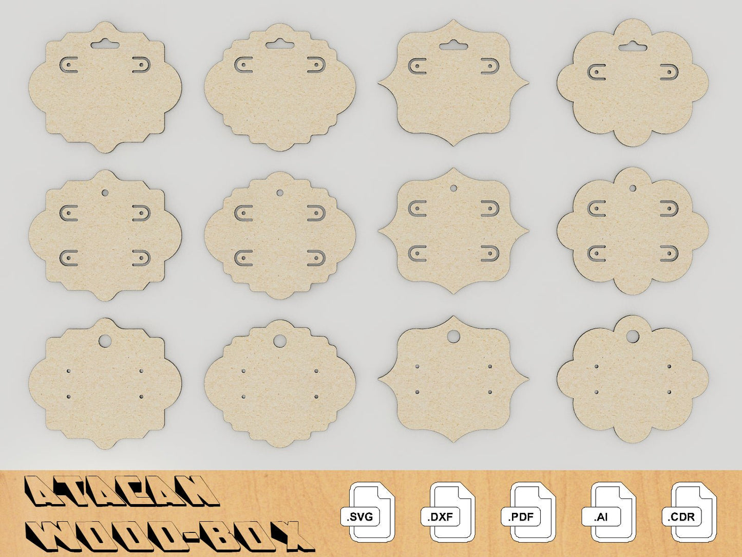 Earring Cards Bundles, Jewelry Display SVG files, Glowforge Laser Cut Files 217