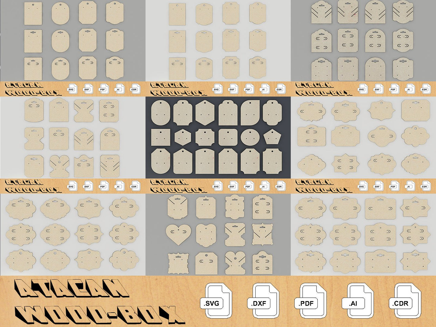 Earring Cards Bundles, Jewelry Display SVG files, Glowforge Laser Cut Files 217