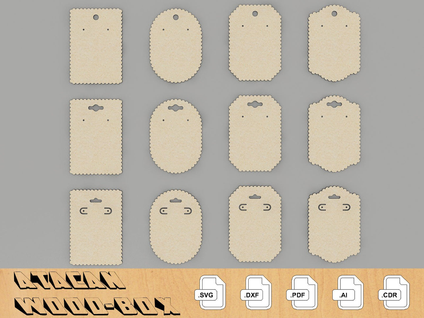Earring Cards Bundles, Jewelry Display SVG files, Glowforge Laser Cut Files 217