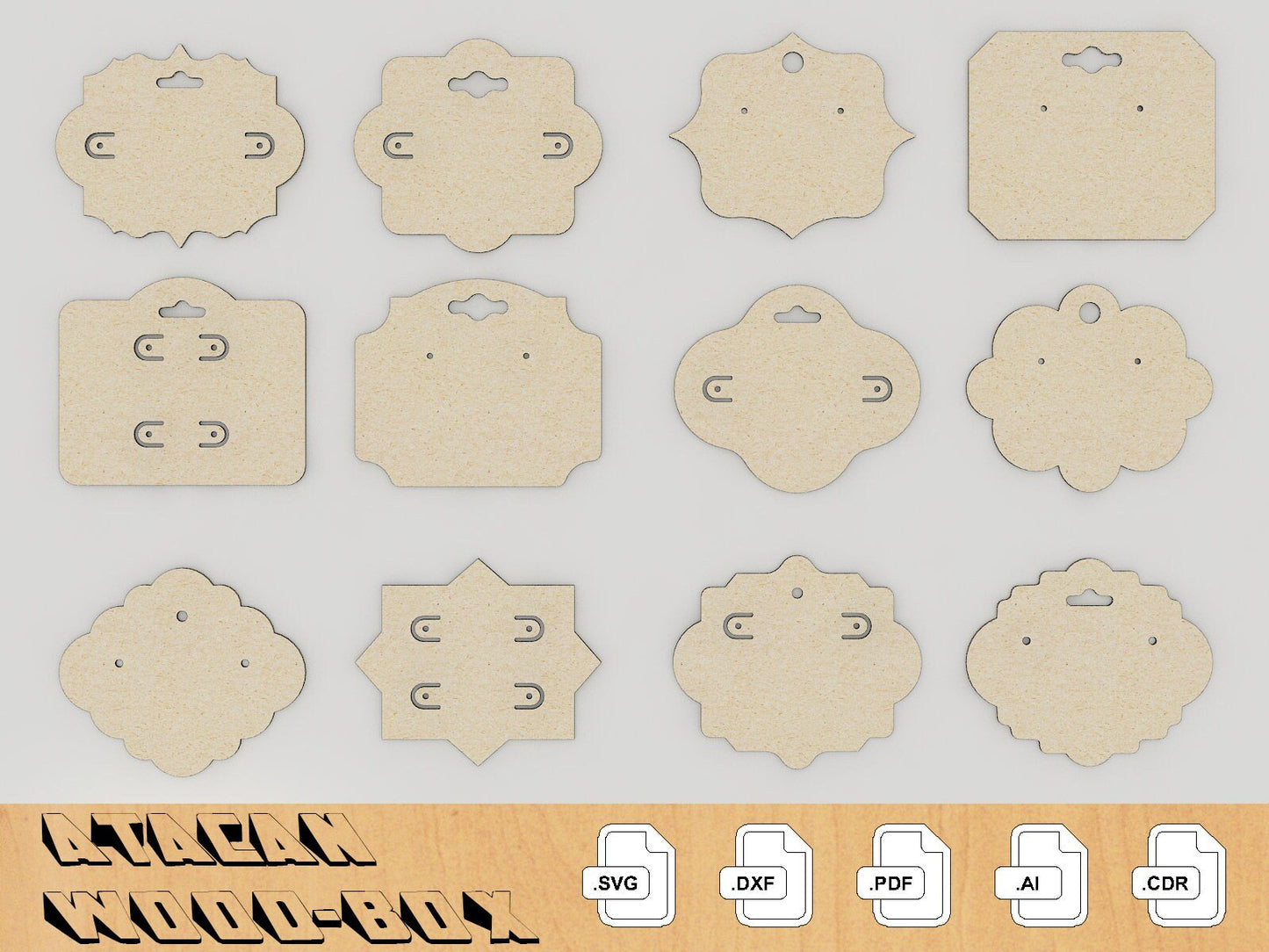 Earring Display Cards SVG Bundle / SVG Cut Files / instant download 201