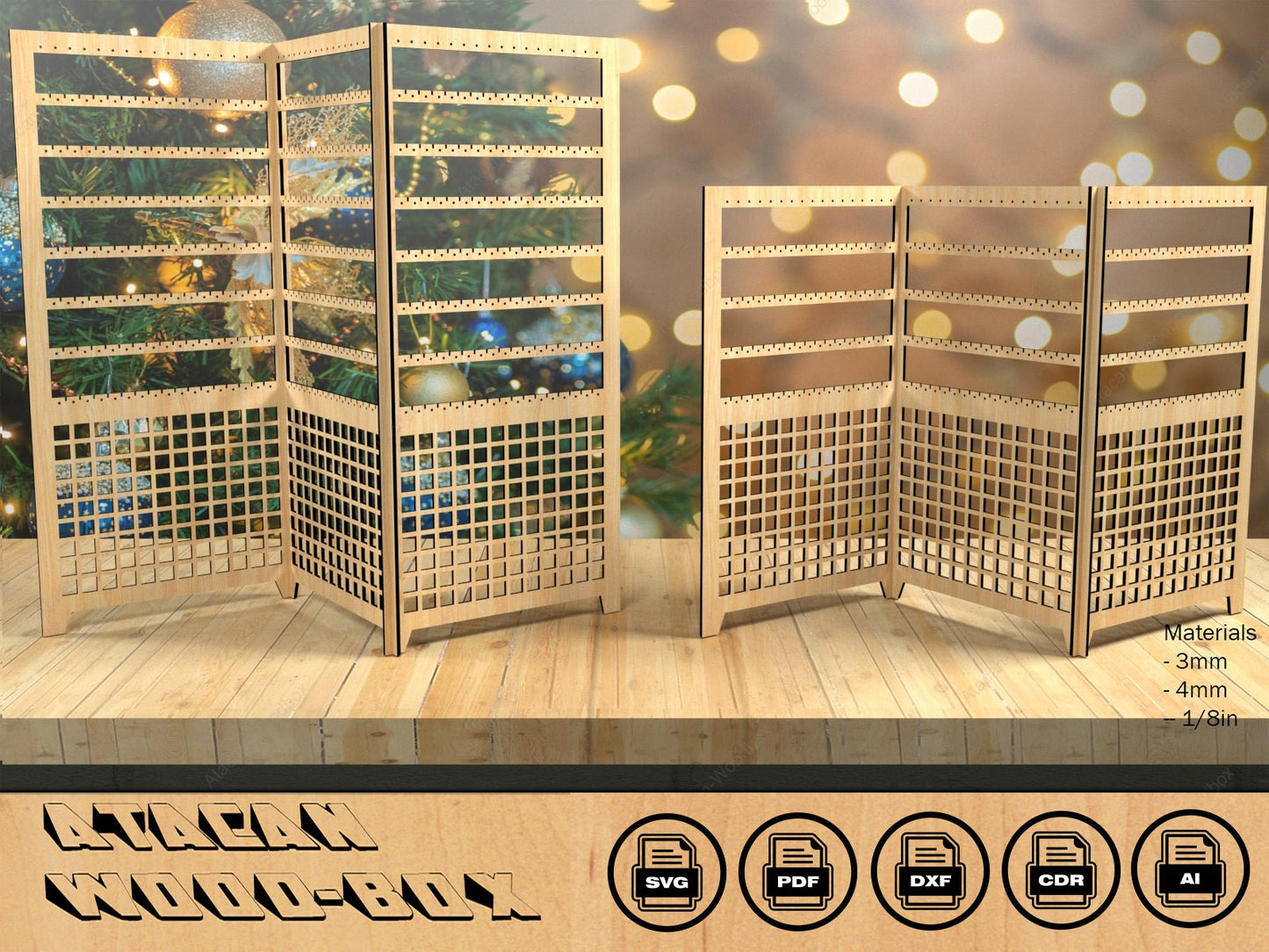 Earrings Necklace Jewelry Extendable Display Stands / Wood Ornament Holder Displays / Keychains Stand Laser Cut Files SVG DXF Ai CDR 396