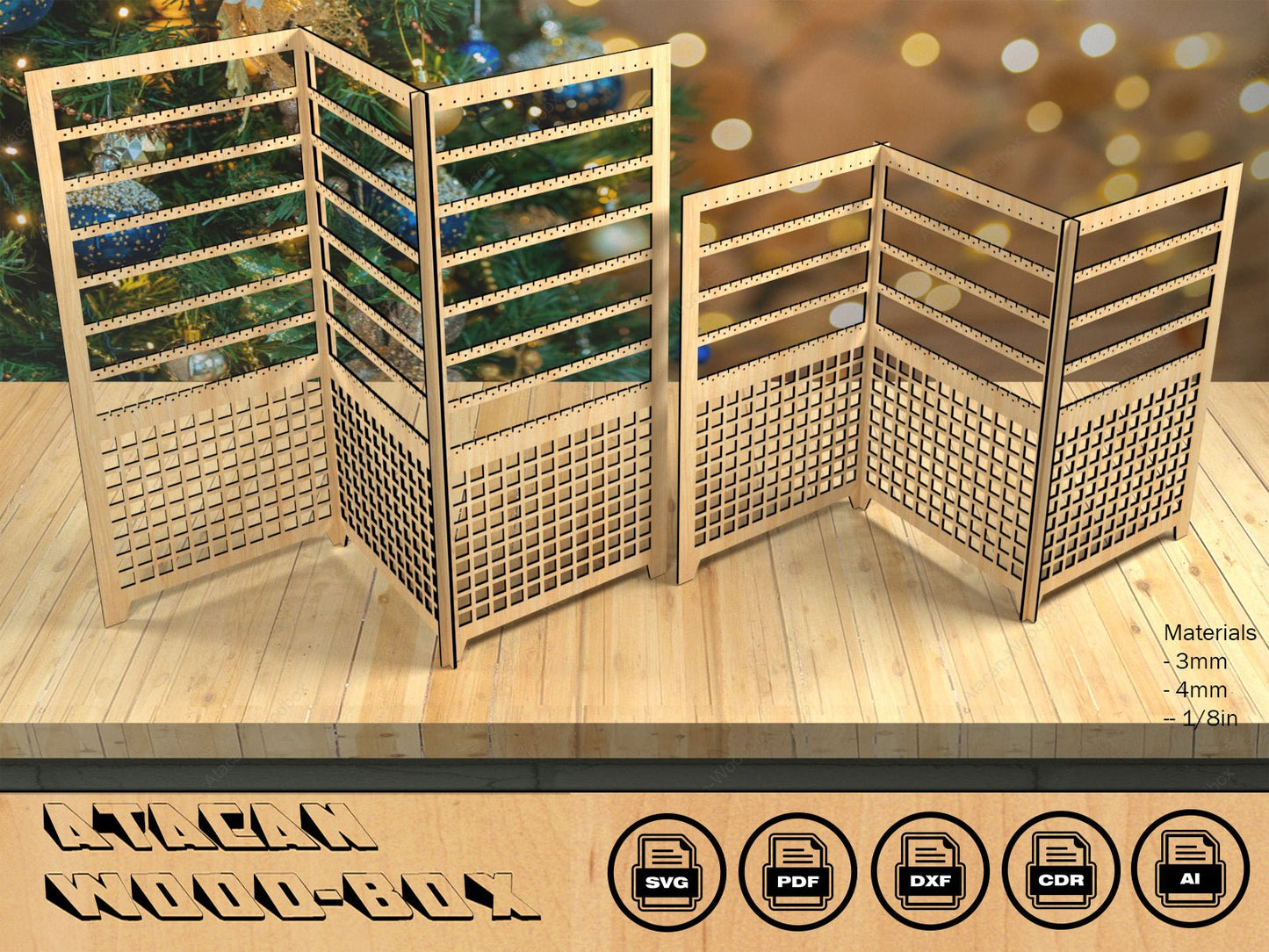 Earrings Necklace Jewelry Extendable Display Stands / Wood Ornament Holder Displays / Keychains Stand Laser Cut Files SVG DXF Ai CDR 396