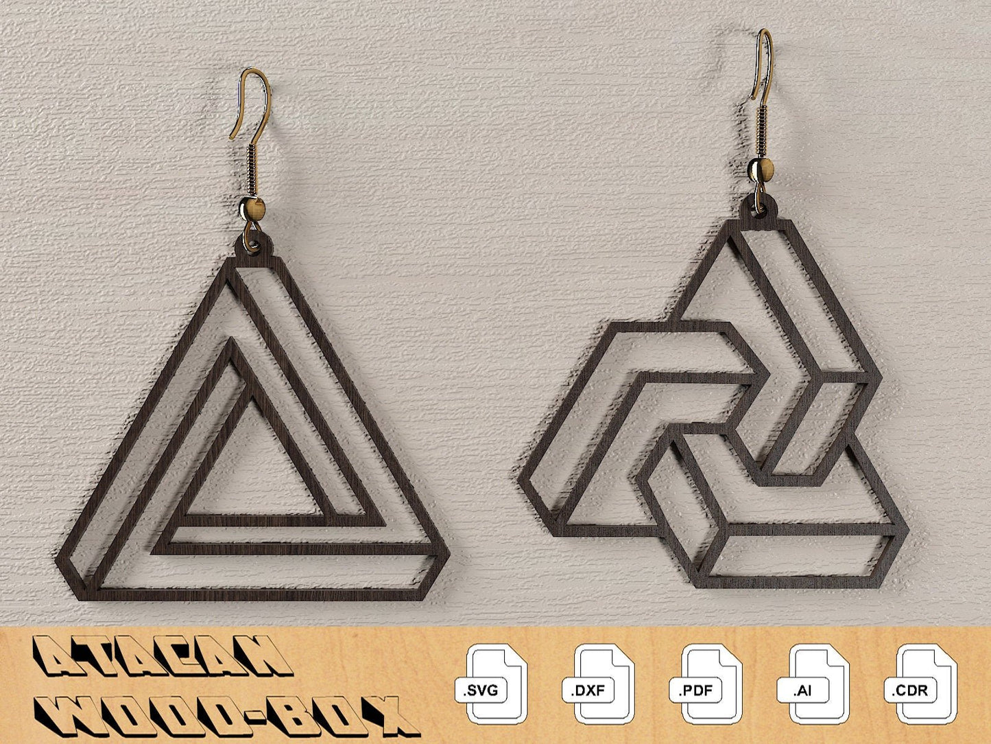 Elegant Geometric Earrings decorative Craft Jewelry Pendants Set laser cut SVG, DXF CDR Ai 316