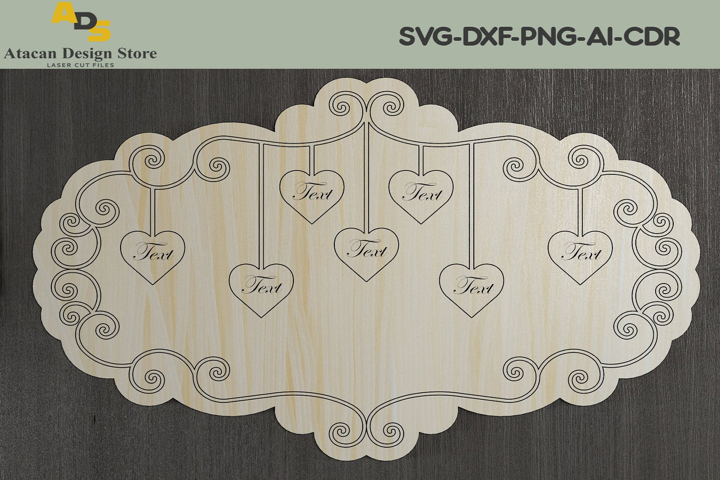 Family Names Keepsake Sign / Personalised Wooden Family Members Board 274