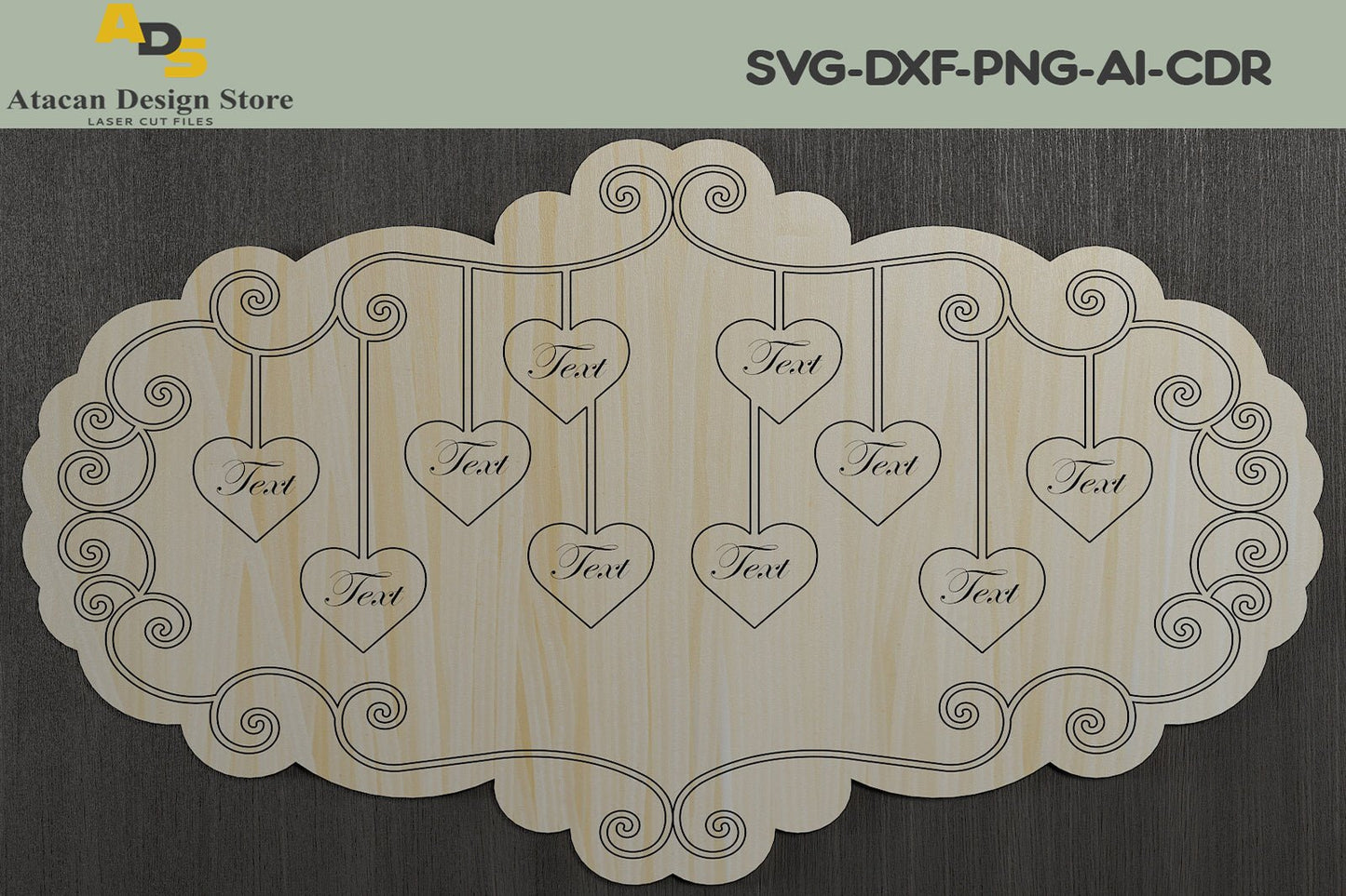Family Names Keepsake Sign / Personalised Wooden Family Members Board 274