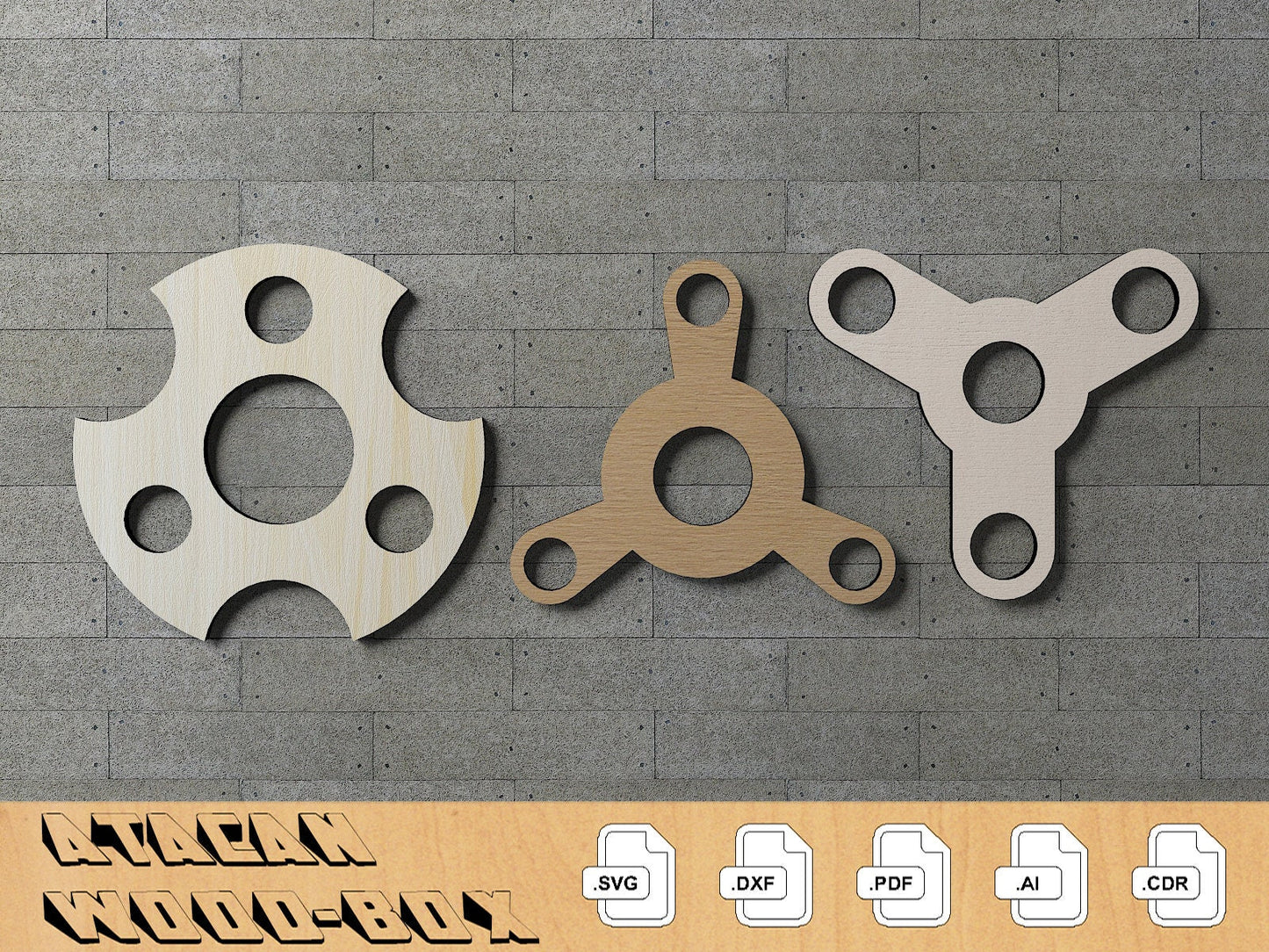 Fidget Spinners Laser Cut / Kids toy Spinner / Scrapbooking SVG DXF Ai CDR Files 298