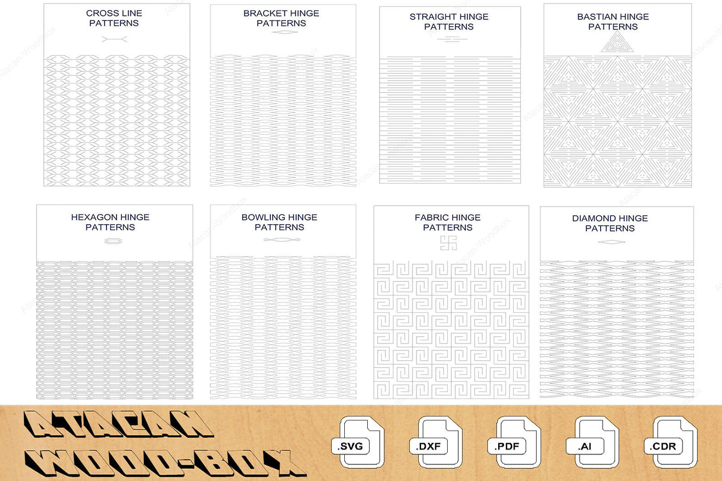 Flexible Laser Cut Pattern Bundle / Flexible Living Hinge Set / Laser Cutting Files SVG DXF Ai CDR 328