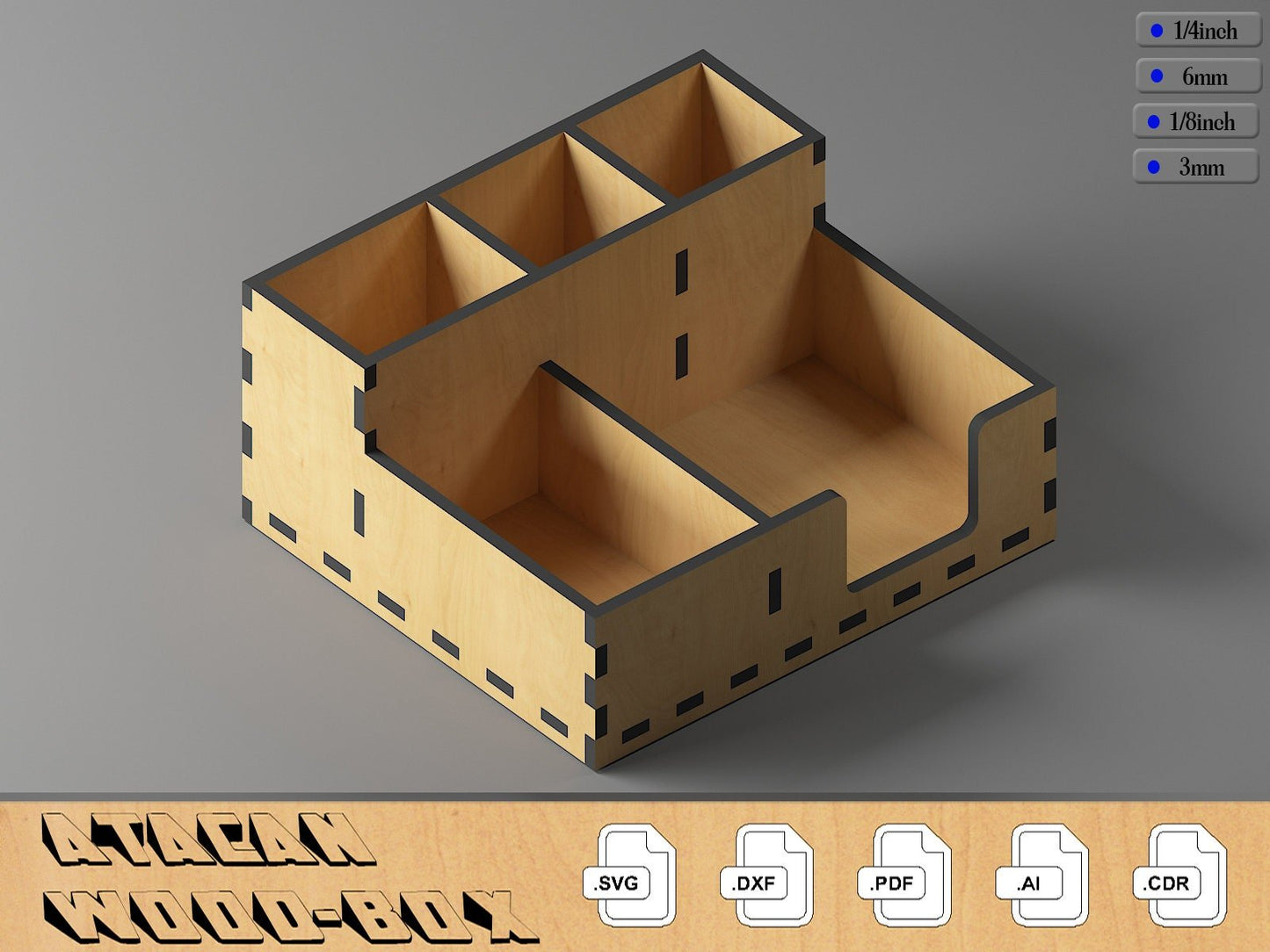 Fork and Napkin Holder / Salt and Pepper Shaker / Laser Cut Box Files SVG, DXF, CDR 293