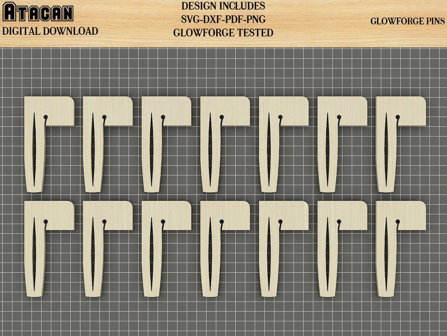 Glowforge Pins Laser cut files SVG, glowforge files, laser svg, laser cut template, laser pattern 242