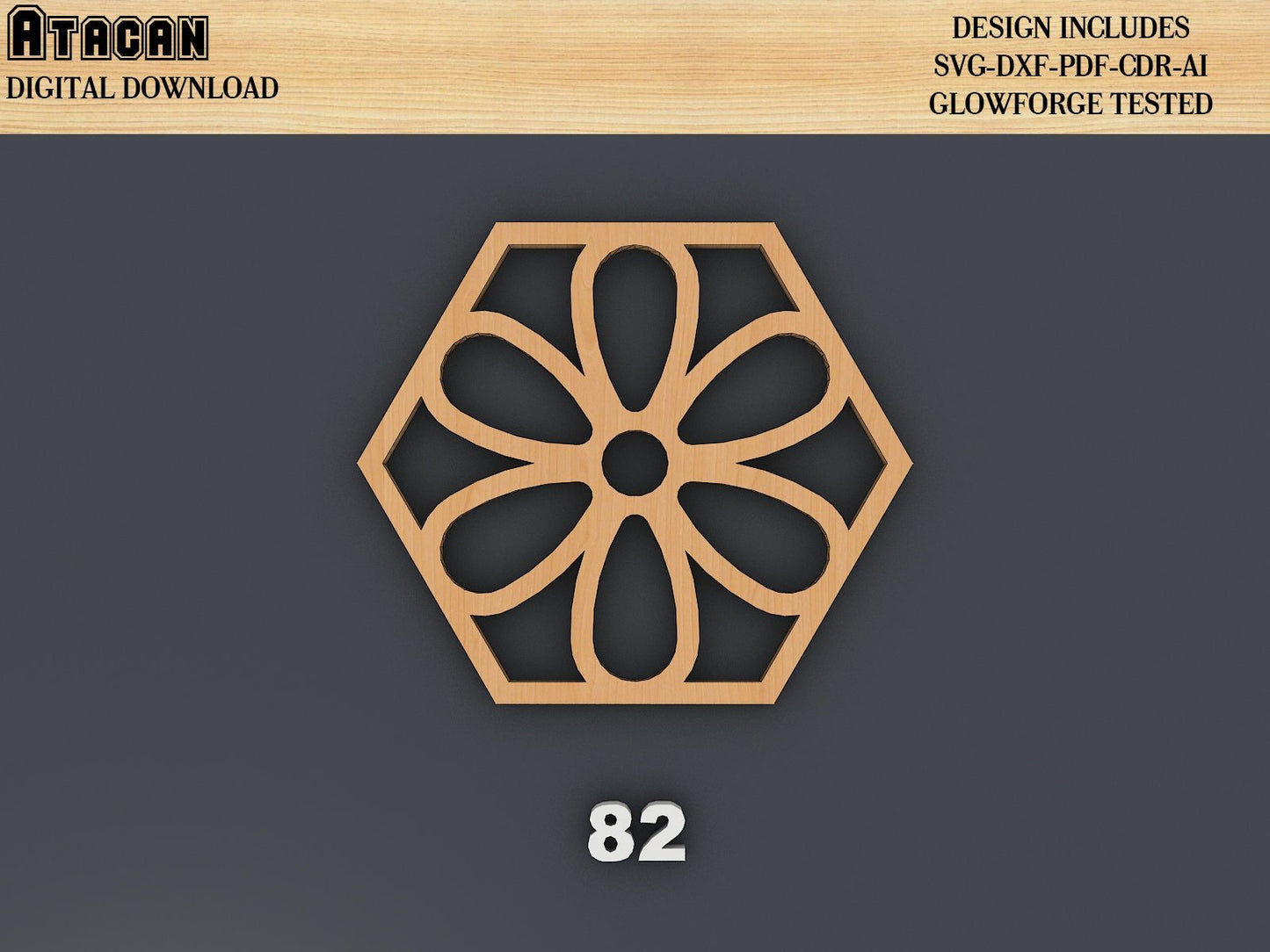 Hexagon Wooden Coaster Set / Grill Trivet Templates / Vector Digital Instant Download