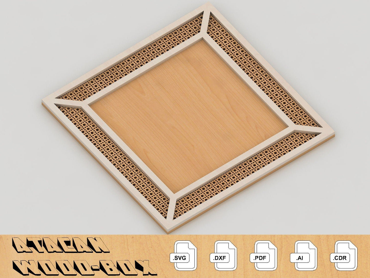 Interchangeable Rattan Frame Cut File - Rattan Laser File - Boho Frame Glowforge file 240