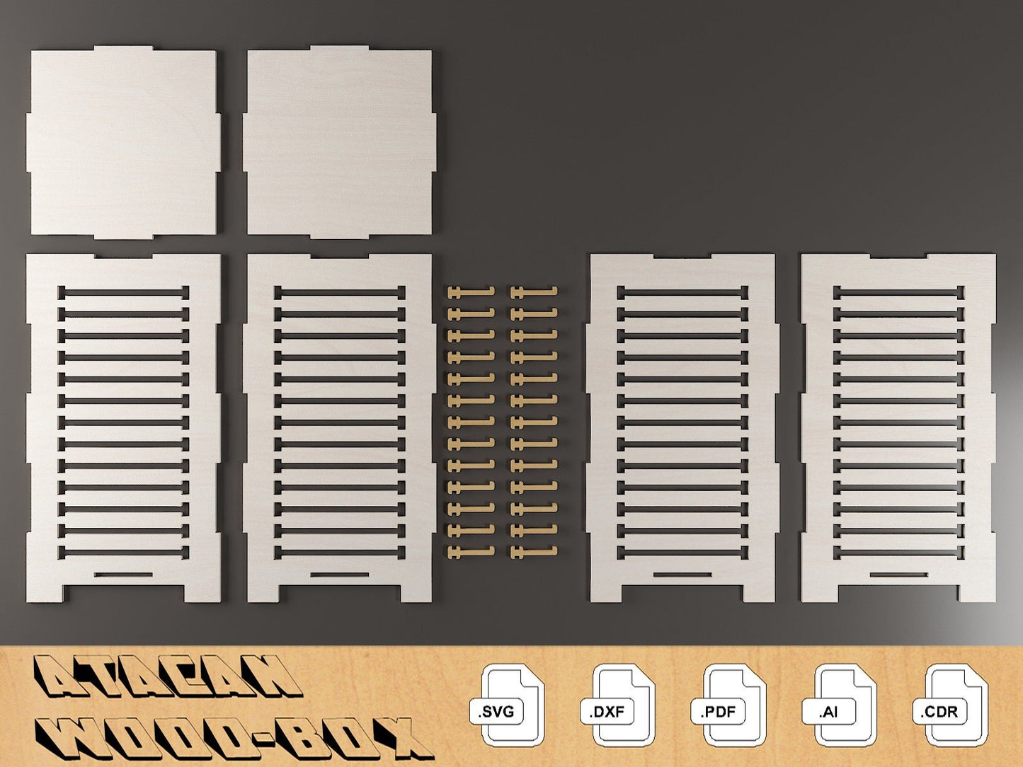 Jewelry Stand Laser Cut Files / Earring Display Holder / Wooden Box Organizer / instant download SVG DXF CDR 318