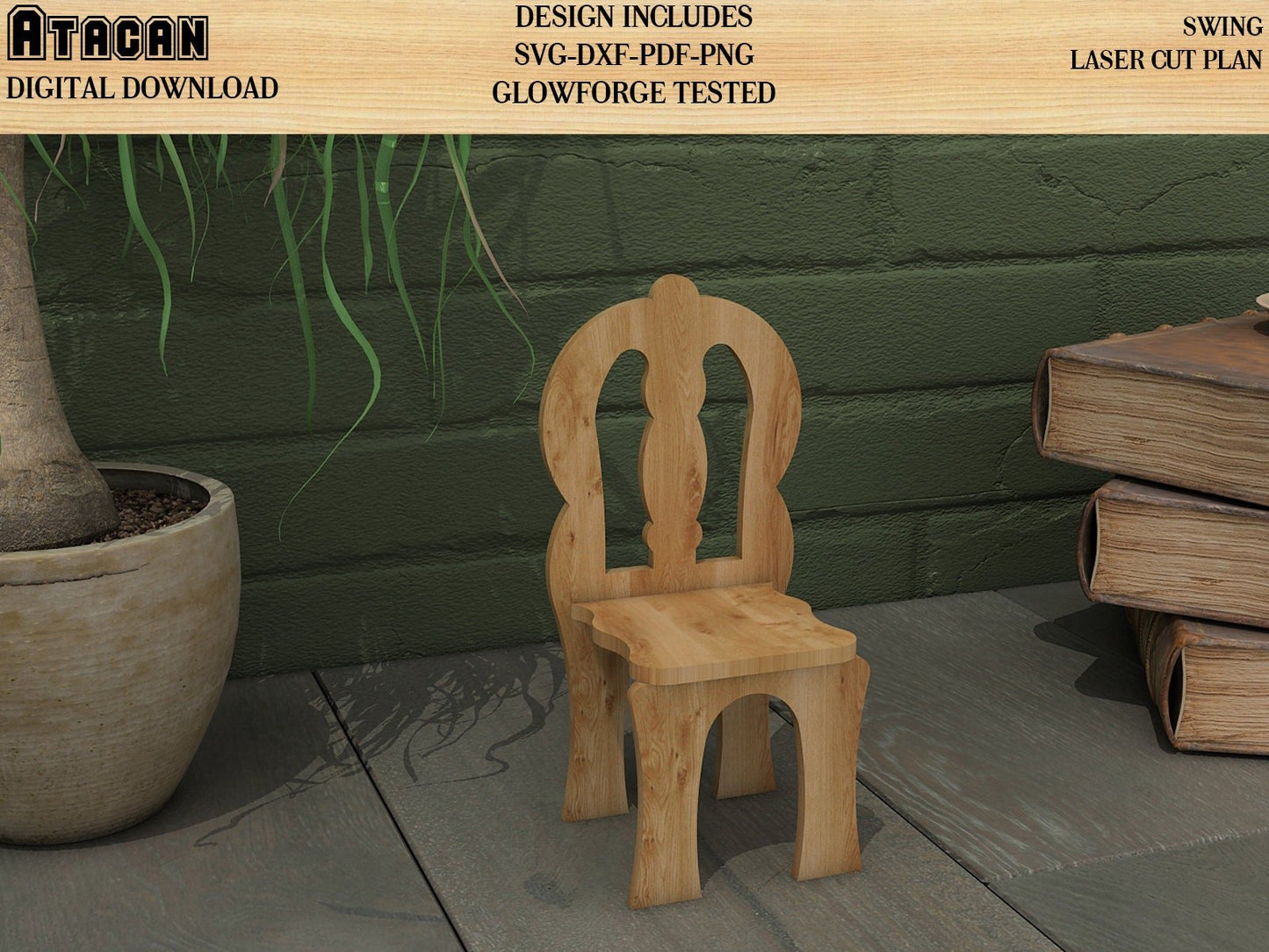 Kid Table and Chair Laser cut Svg files / Todler table chair cutting file / Miniature chair glowforge digital download 179