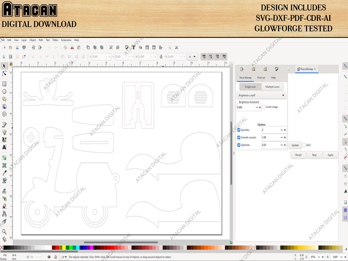 Lambretta Scooter Vespa Cut Files / Wooden Box House Shaped / Layered Round Christmas Decor SVG DXF CDR Ai 502