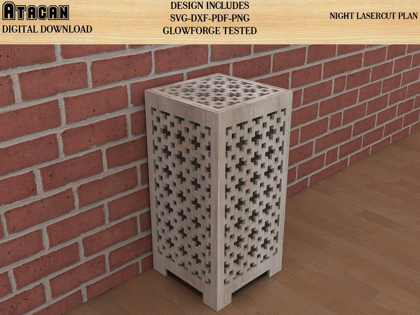 Lamp Laser Cut SVG files / Wood Desk Lamp / Cutting Templates digital files 124