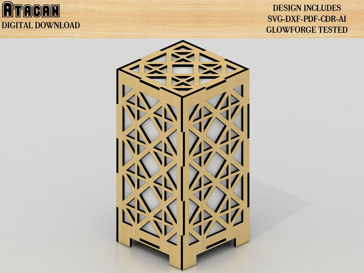 Lamps Laser Cut SVG Bundle / Wood Desk Lantern / Candles Cutting Templates digital files 254