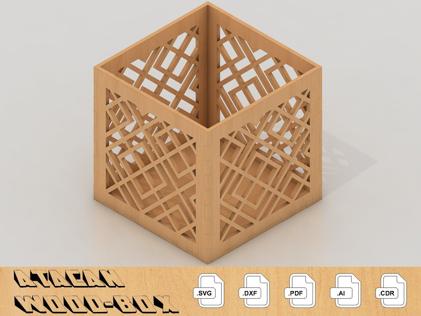 Laser Cut Box Templates / Cnc laser cut SVG Files / Glowforge case 195