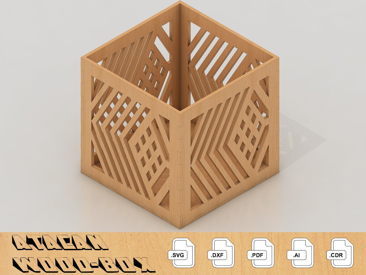 Laser Cut Box Templates / Cnc laser cut SVG Files / Glowforge case 195