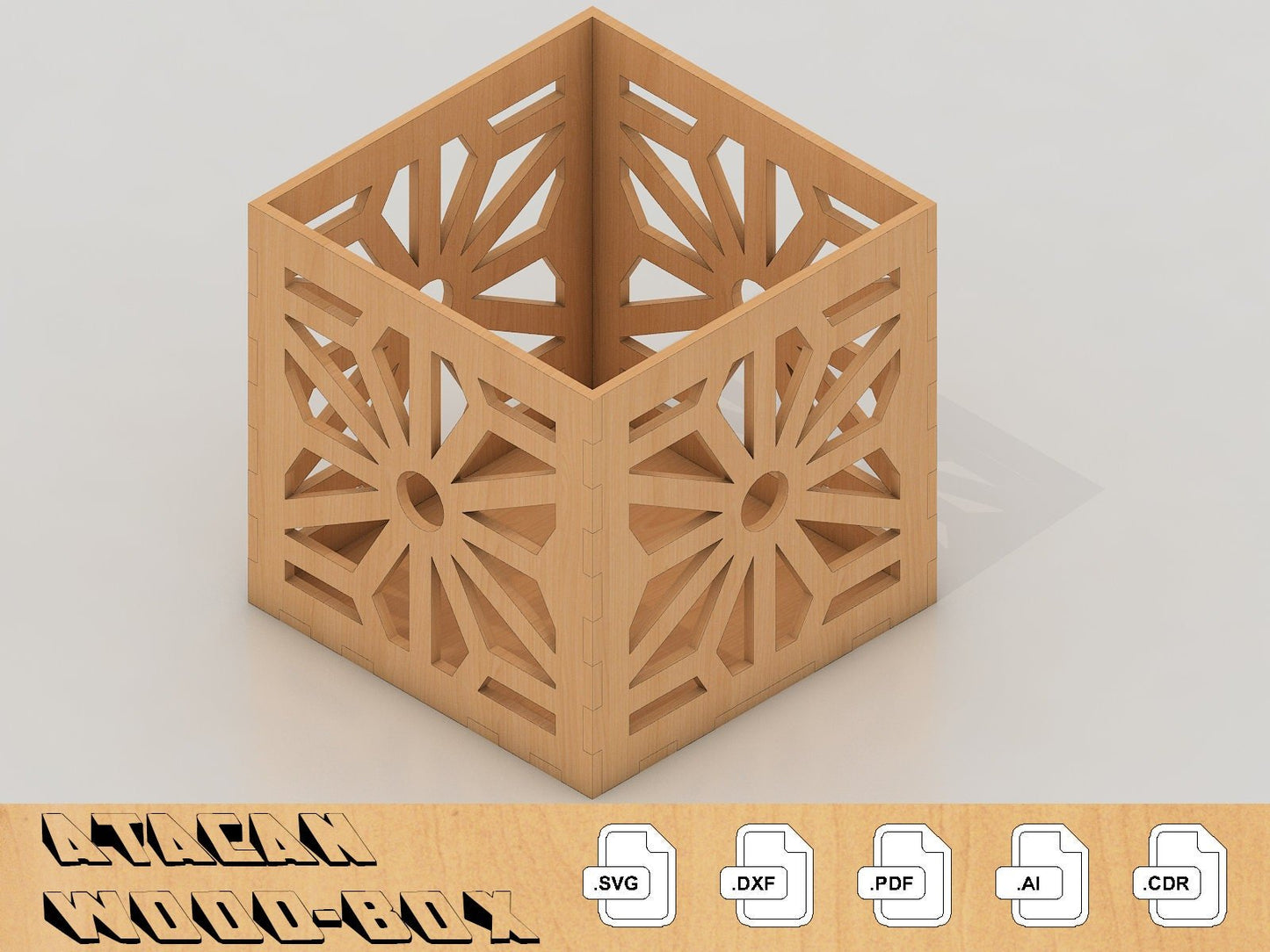 Laser Cut Box Templates / Cnc laser cut SVG Files / Glowforge case 195