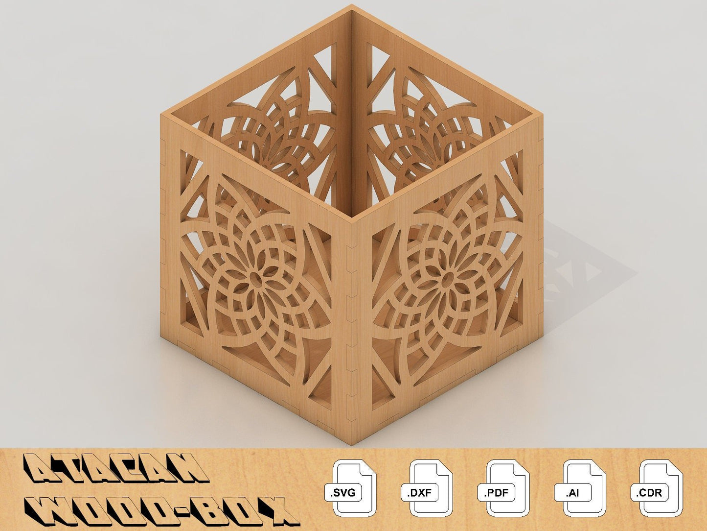 Laser Cut Box Templates / Cnc laser cut SVG Files / Glowforge case 195