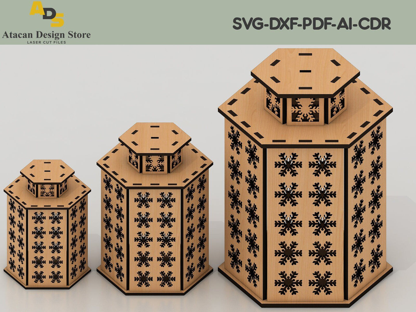 Laser Cut Christmas Candle Light / Xmas Candlestick Lamp / Candle Holder / Snowflake Pattern ADS194