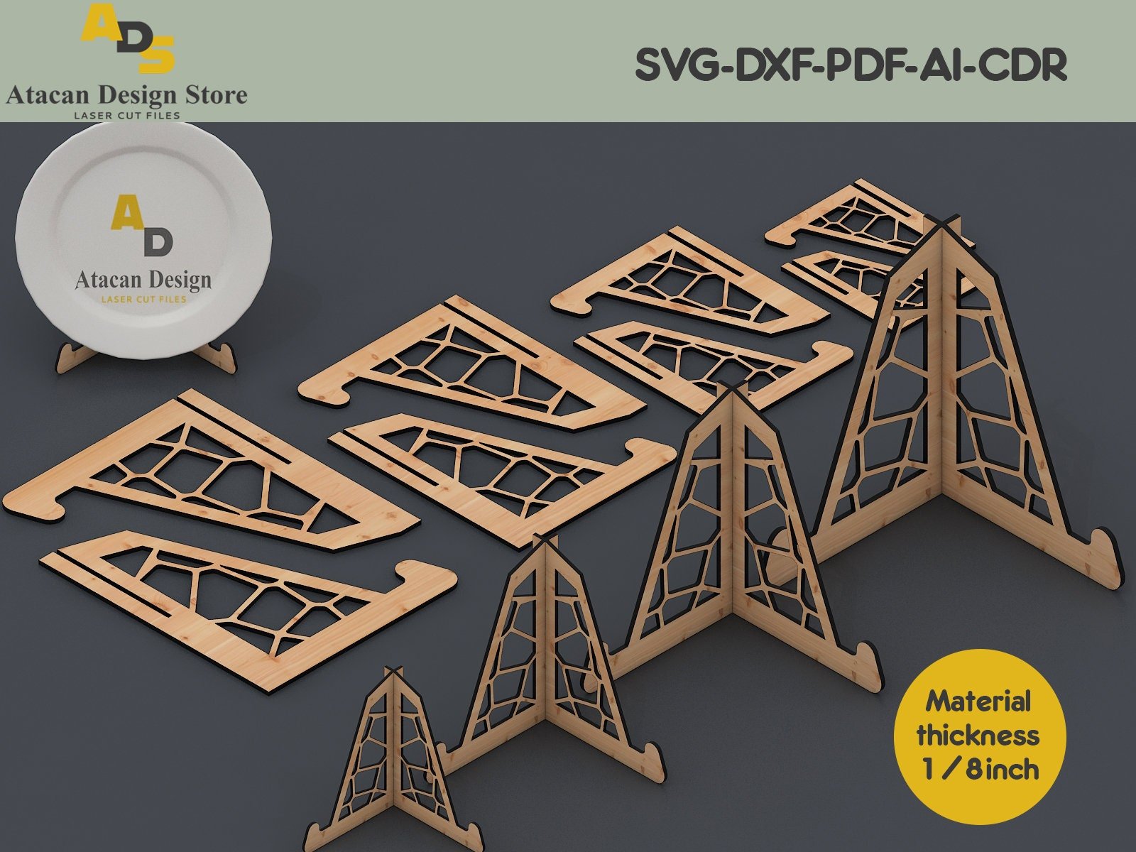 SVG Easel Stand SVG Picture Frame Stand Laser Cut Svg Dxf Files