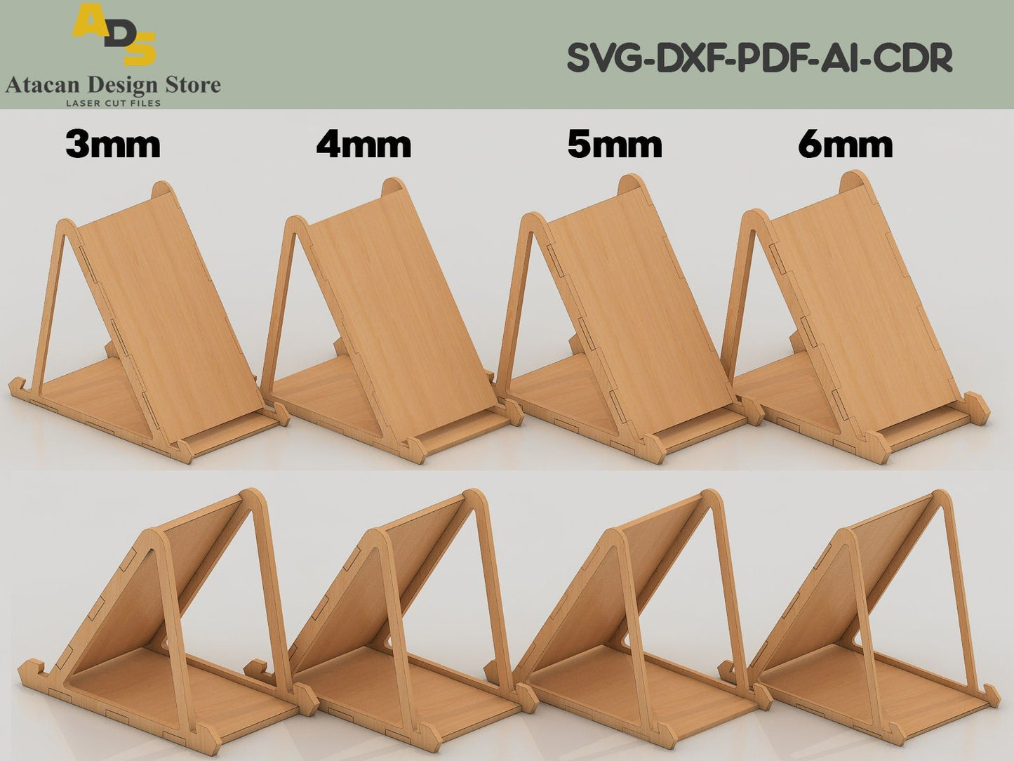 Laser SVG Cut File / Phone Stands SVG / Frame holders / Glowforge digital file ADS109