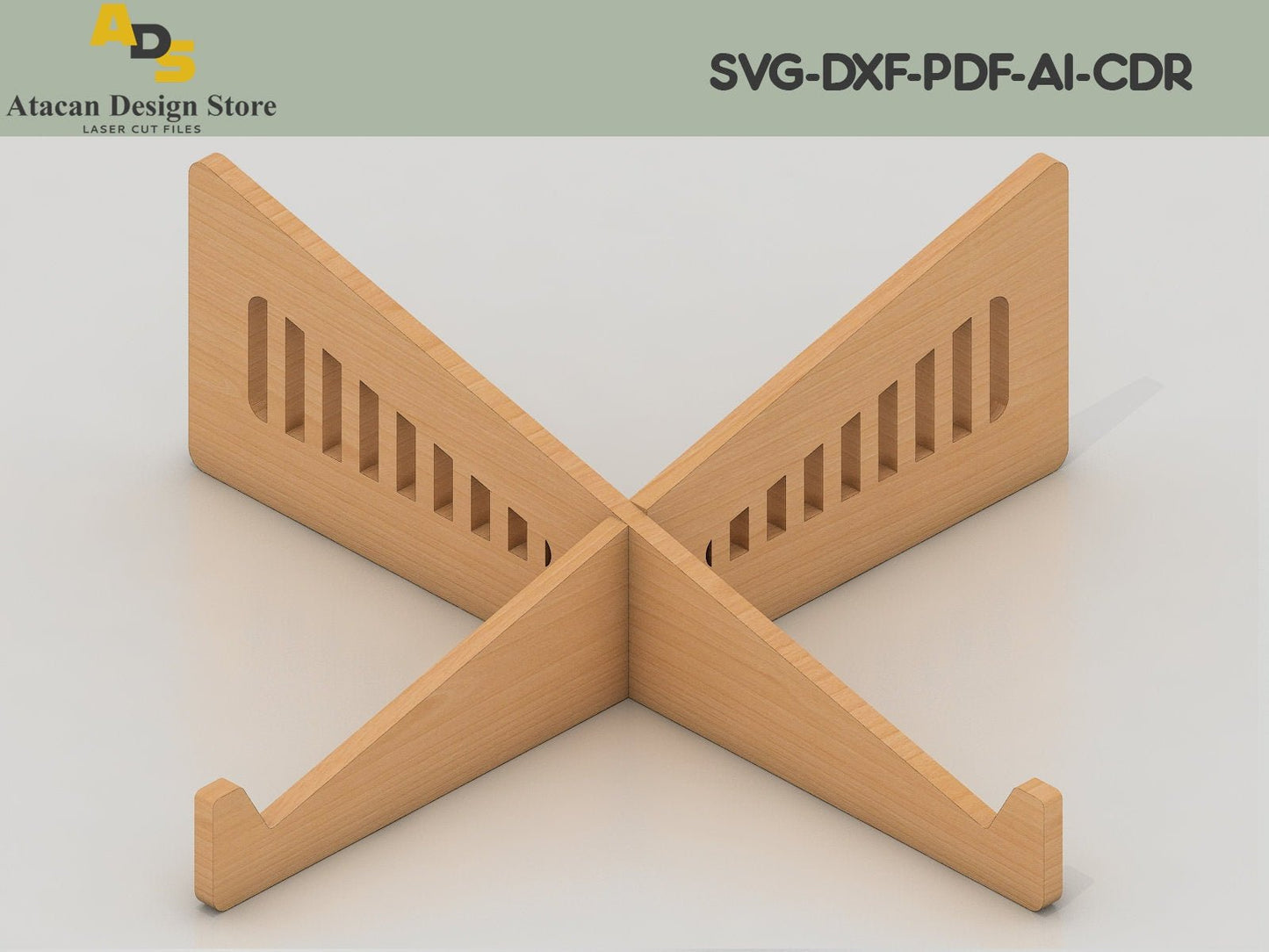Laser wood cut laptop stand / Wooden Acrylic Computer Holder / Glowforge laser design ADS166