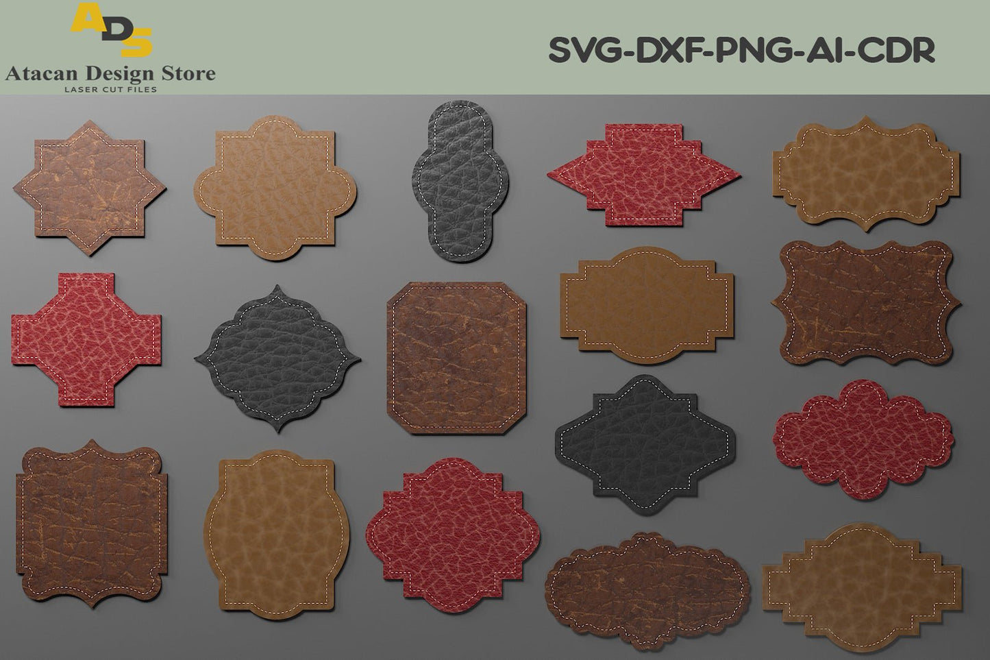 Leather Labels / Laser cut Shapes / Leather Signs / Genuine Leather Logo 275