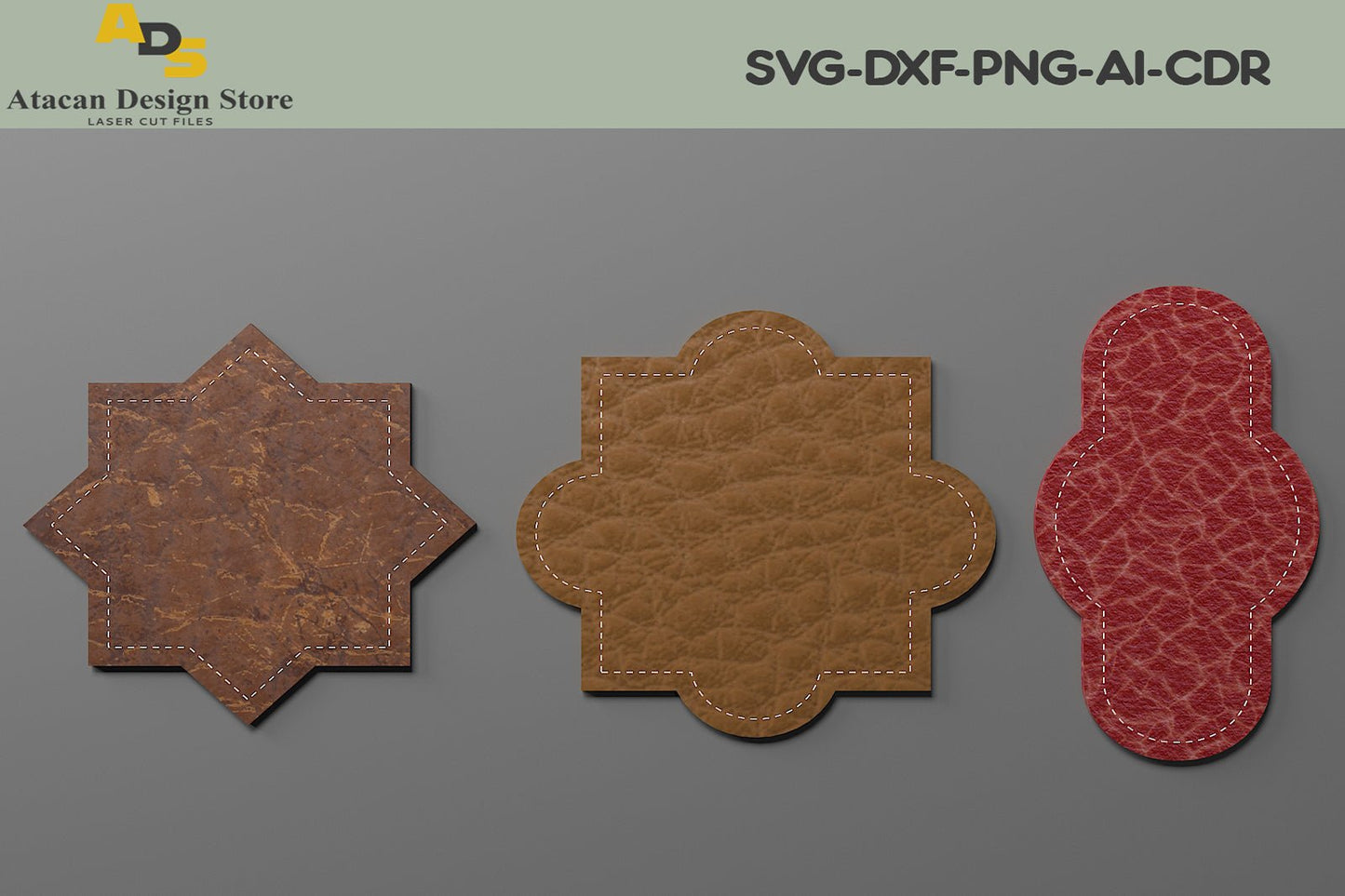 Leather Labels / Laser cut Shapes / Leather Signs / Genuine Leather Logo 275