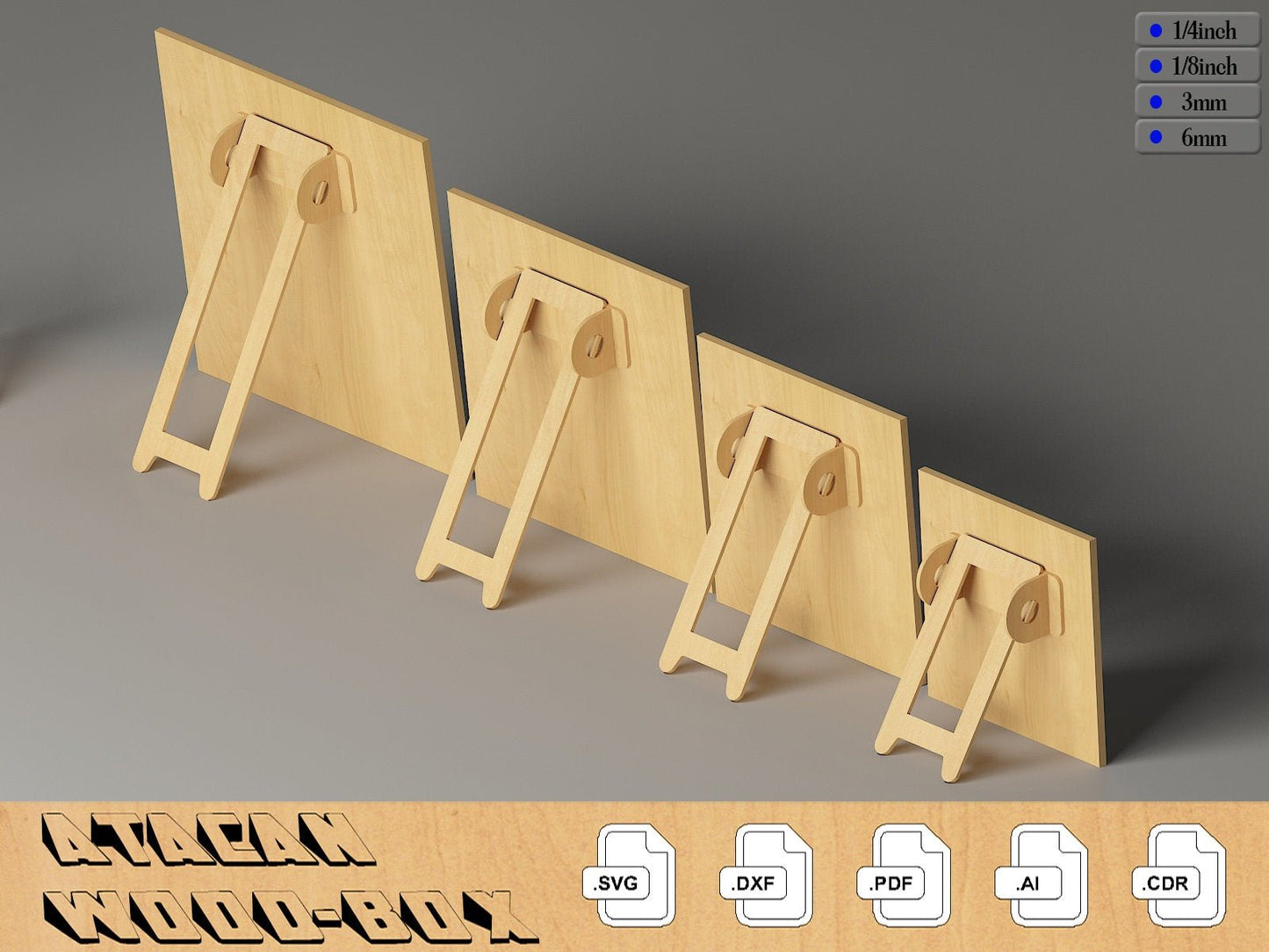 Legs for photo frames / Various Sizes for different frames / Easel Stand Backs / Glowforge Frame / Laser Cut wood picture frame 302