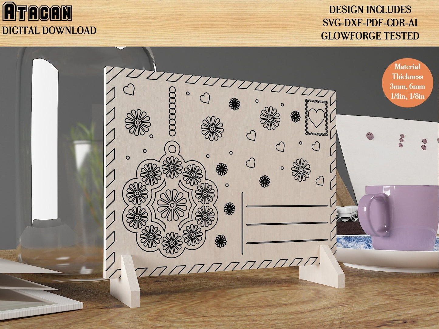 Letter Envelope for Mom / Mother Day and Father Day Gift / Personalised Envelope / SVG DXF CDR Ai files 485