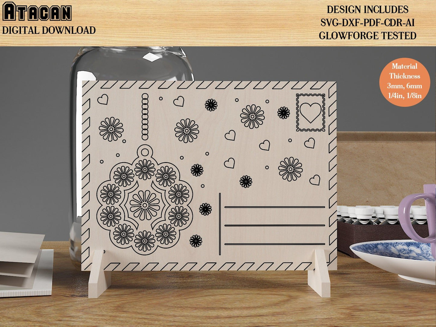 Letter Envelope for Mom / Mother Day and Father Day Gift / Personalised Envelope / SVG DXF CDR Ai files 485